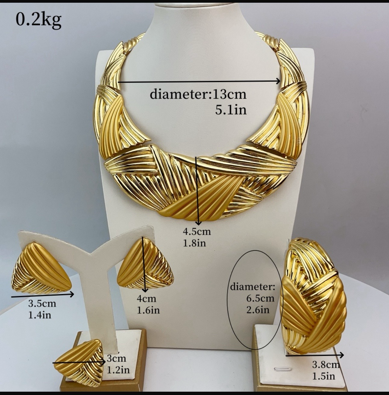 Brazilian gold-plated jewelry set