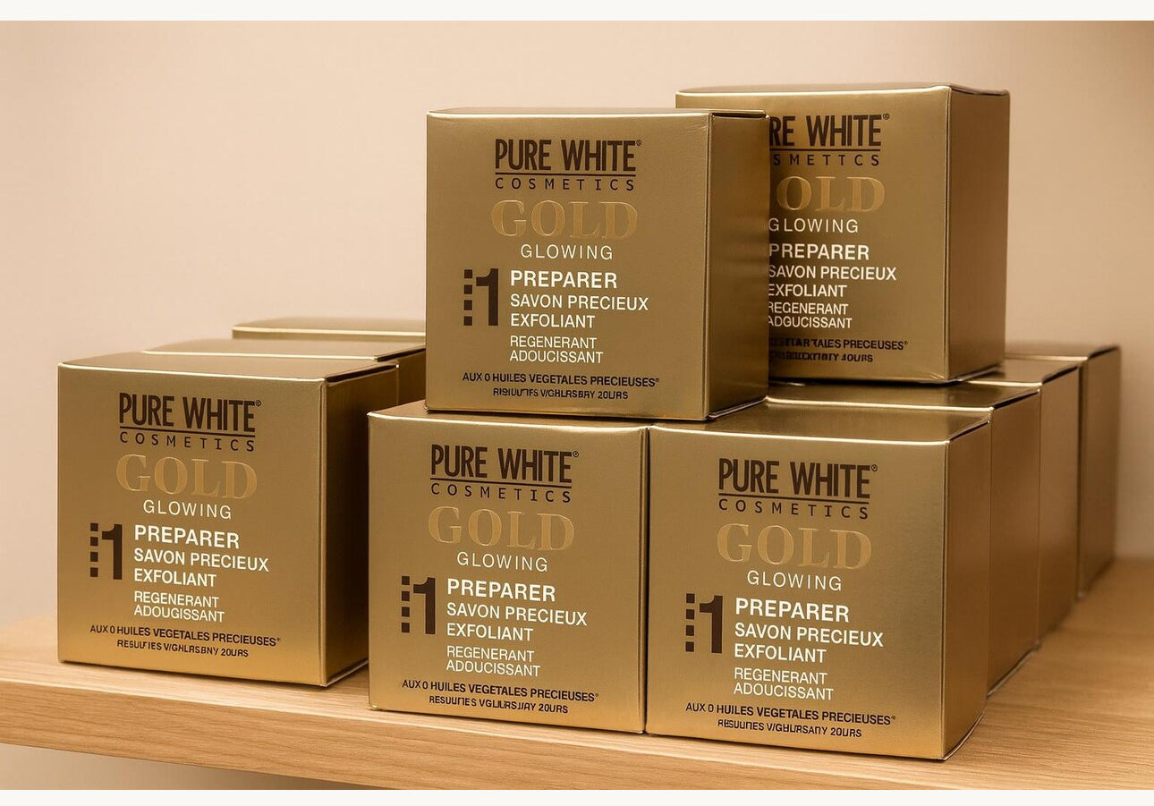 2pcs of pure white Gold Exfoliating soap