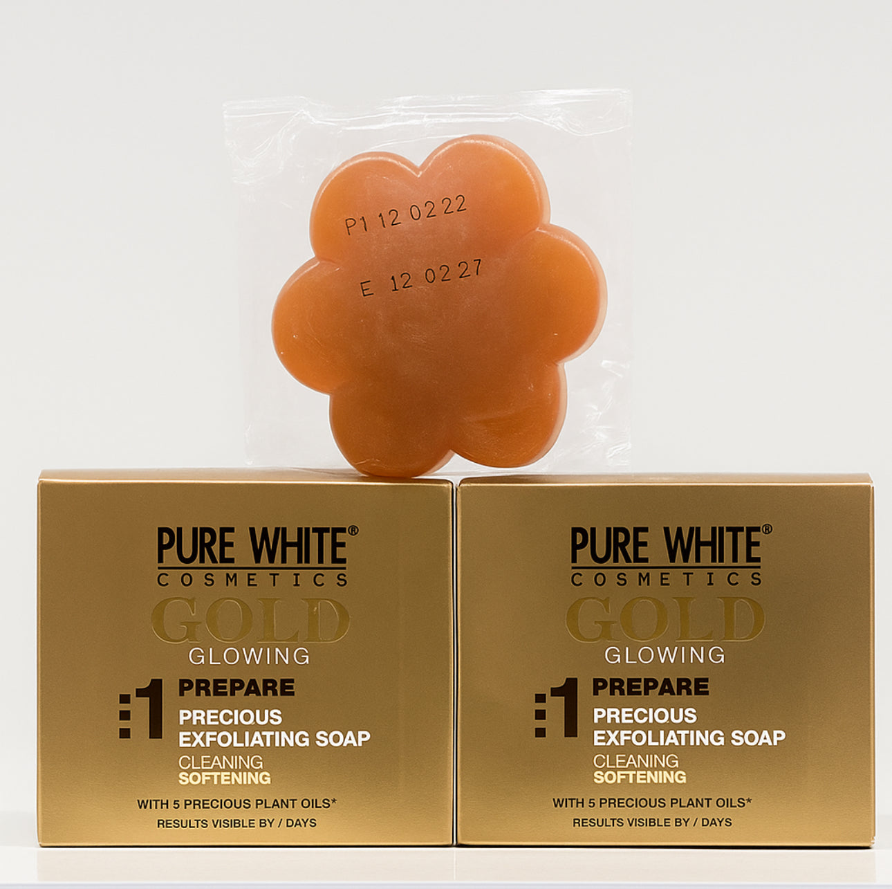 2pcs of pure white Gold Exfoliating soap