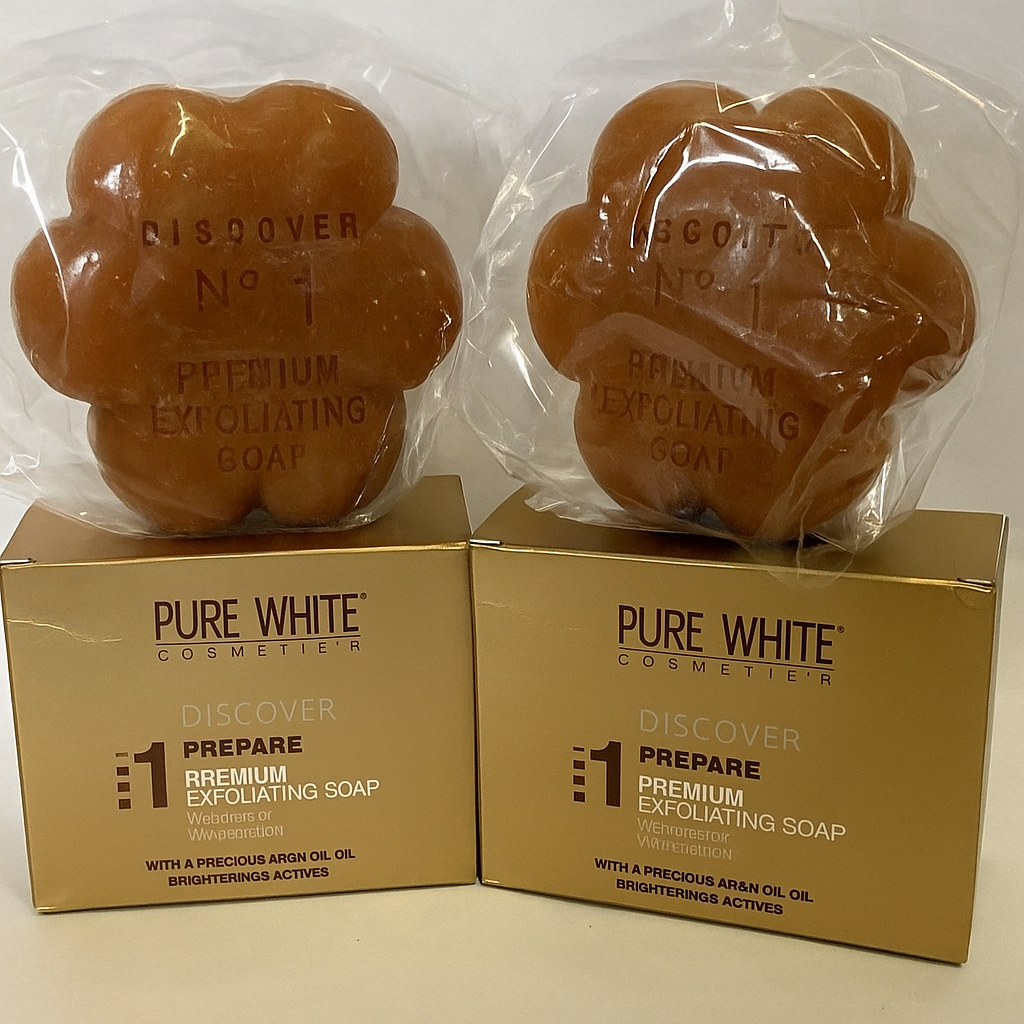 2pcs of pure white Gold Exfoliating soap